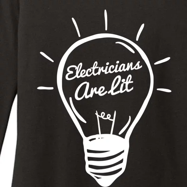 Electricians Are Lit Lightbulb Funny Electrician Gift Womens CVC Long Sleeve Shirt