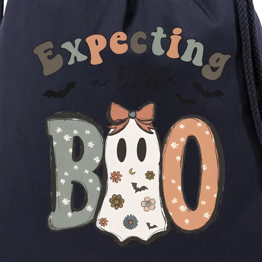 Expecting A Little Boo Growing A Little Pumpkin Halloween Drawstring Bag