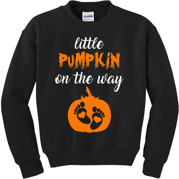 Expecting a Little Pumpkin Cute Pregnancy Graphic Kids Sweatshirt