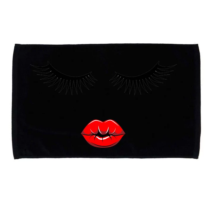 Eyelashes And Lips Microfiber Hand Towel