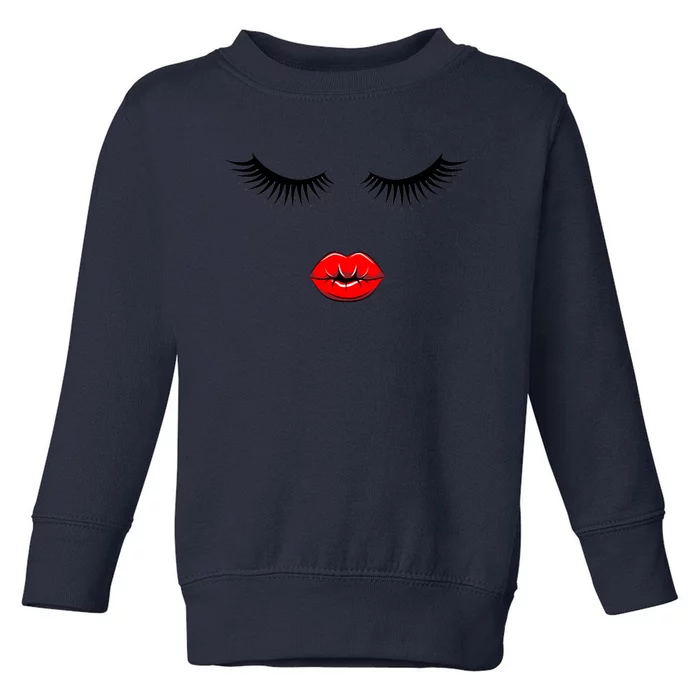 Eyelashes And Lips Toddler Sweatshirt