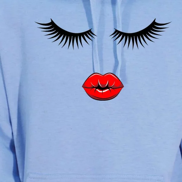 Eyelashes And Lips Unisex Surf Hoodie