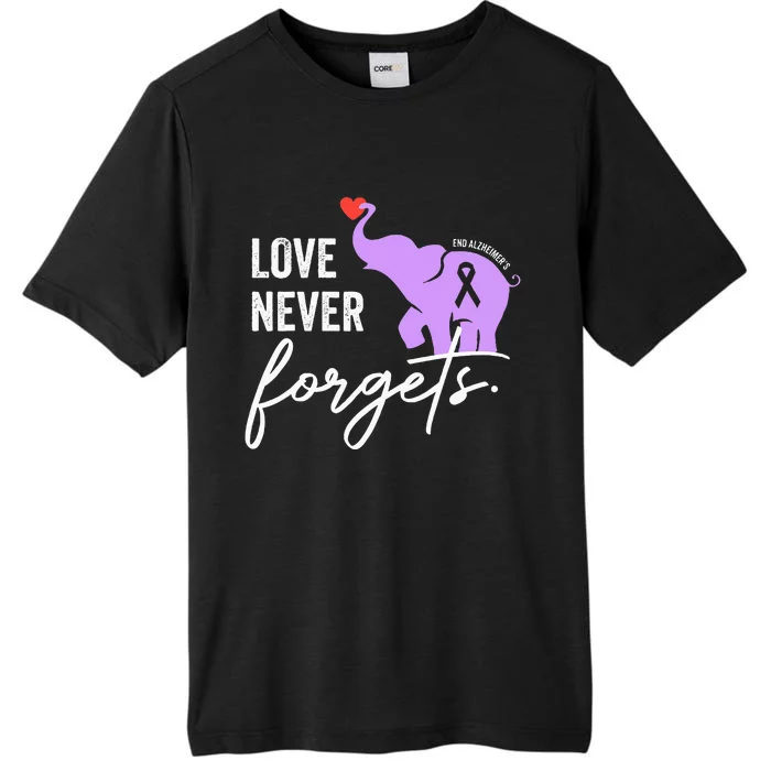 End Alzheimers Love Never Forgets Alzheimers Awareness ChromaSoft Performance T-Shirt