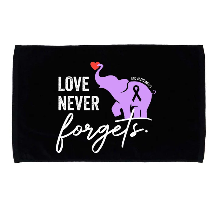 End Alzheimers Love Never Forgets Alzheimers Awareness Microfiber Hand Towel