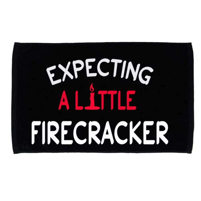 Expecting A Little Firecracker 4th Of July Reveal Mom Meaningful Gift Microfiber Hand Towel