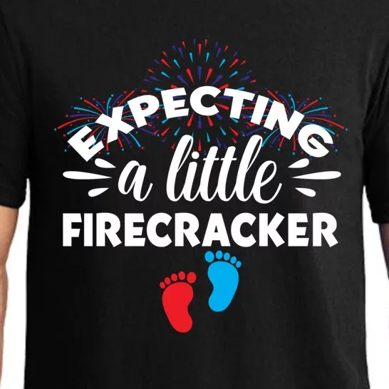 Expecting A Little Firecracker Pregnancy Mom To Be 4th July Gift Pajama Set