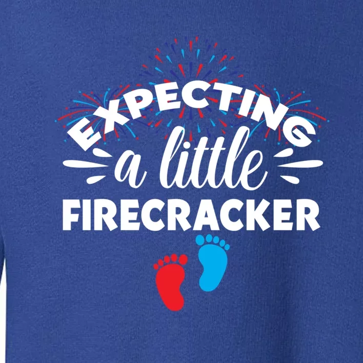 Expecting A Little Firecracker Pregnancy Mom To Be 4th July Gift Toddler Sweatshirt