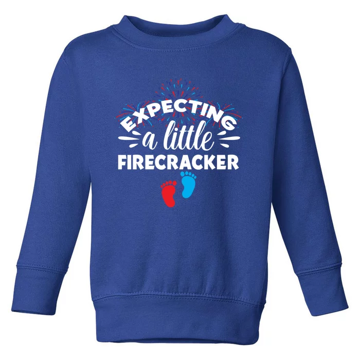 Expecting A Little Firecracker Pregnancy Mom To Be 4th July Gift Toddler Sweatshirt