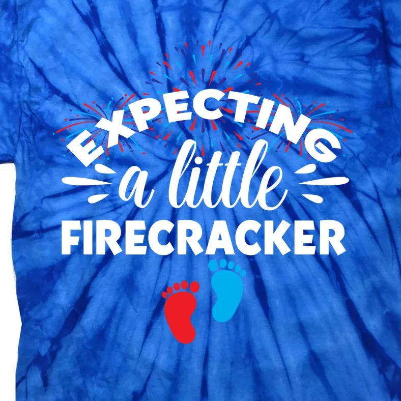 Expecting A Little Firecracker Pregnancy Mom To Be 4th July Gift Tie-Dye T-Shirt