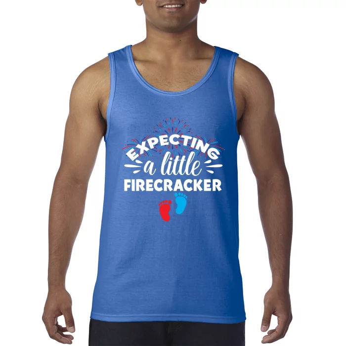 Expecting A Little Firecracker Pregnancy Mom To Be 4th July Gift Tank Top