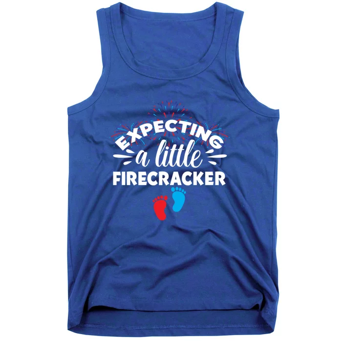 Expecting A Little Firecracker Pregnancy Mom To Be 4th July Gift Tank Top