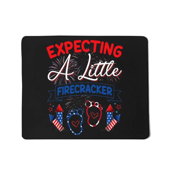 Expecting A Little Firecracker New Mom 4th Of July Pregnancy Mousepad