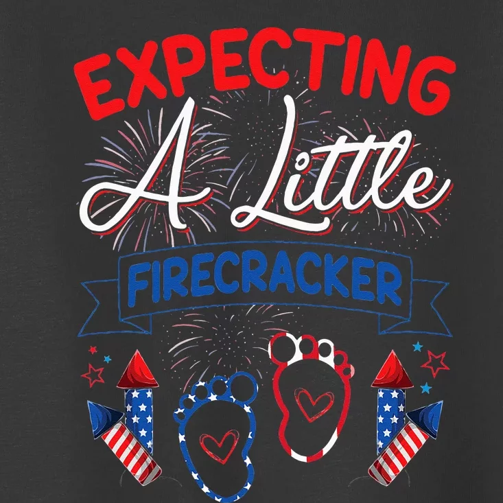 Expecting A Little Firecracker New Mom 4th Of July Pregnancy Toddler T-Shirt