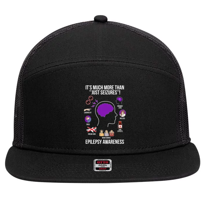 Epilepsy Awareness Month Epilepsy Warrior 7 Panel Mesh Trucker Snapback Hat