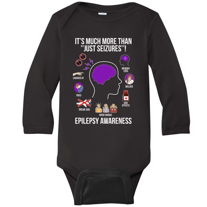 Epilepsy Awareness Month Epilepsy Warrior Baby Long Sleeve Bodysuit