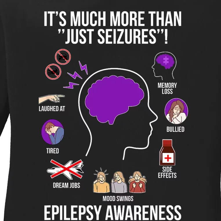 Epilepsy Awareness Month Epilepsy Warrior Ladies Long Sleeve Shirt