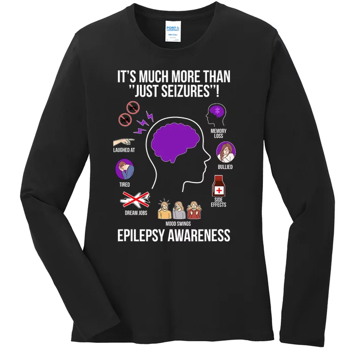 Epilepsy Awareness Month Epilepsy Warrior Ladies Long Sleeve Shirt