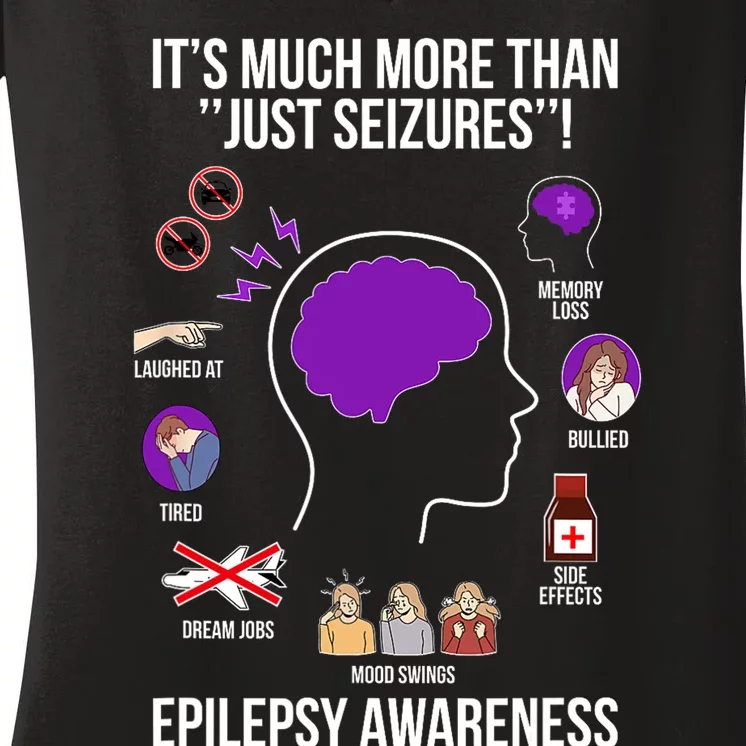 Epilepsy Awareness Month Epilepsy Warrior Women's V-Neck T-Shirt