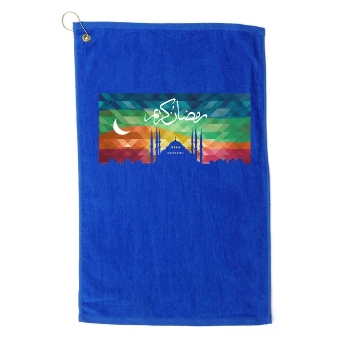 Eid Alfitr Mubarak Kareem Karim Celebration Colorful Mosque Gift Platinum Collection Golf Towel