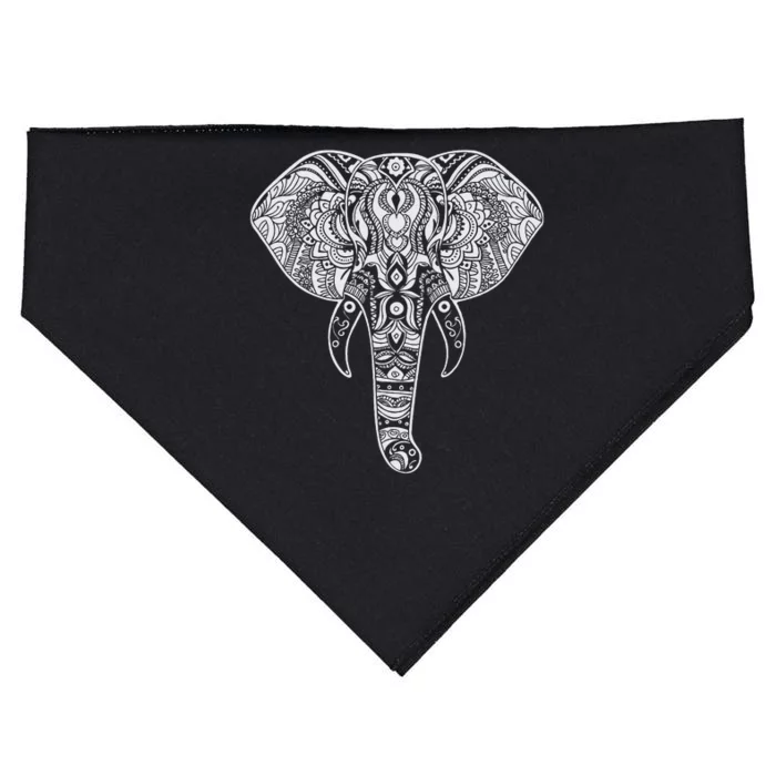 Elephant Art Mandala Design Spiritual Elephant Nature USA-Made Doggie Bandana