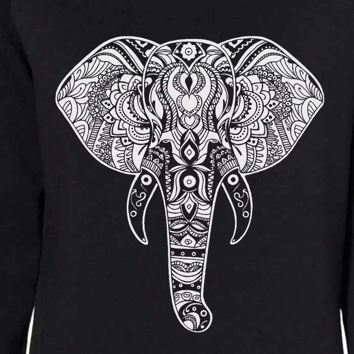 Elephant Art Mandala Design Spiritual Elephant Nature Womens California Wash Sweatshirt