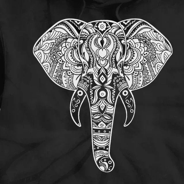 Elephant Art Mandala Design Spiritual Elephant Nature Tie Dye Hoodie