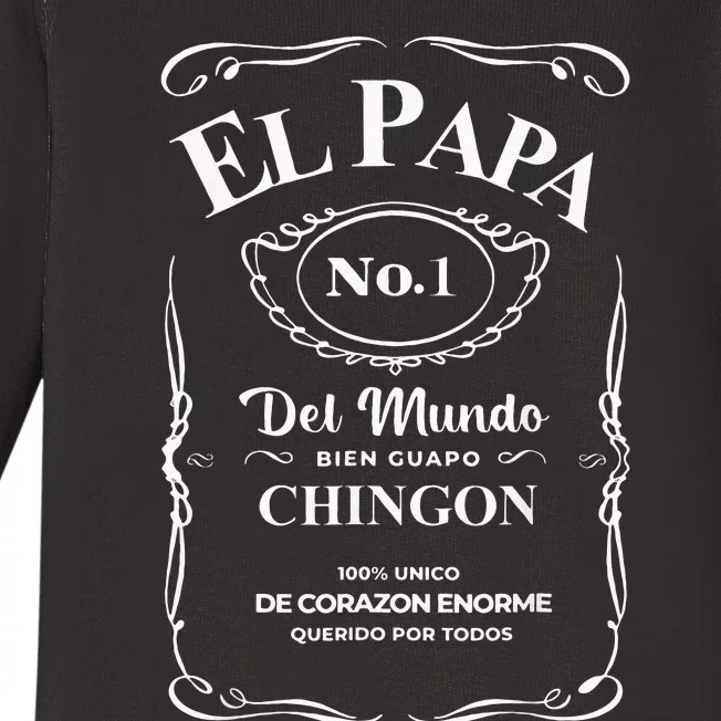 El Abuelo Mas Chingon Funny Mexican Flag Cool Grandpa Regalo Baby Long Sleeve Bodysuit