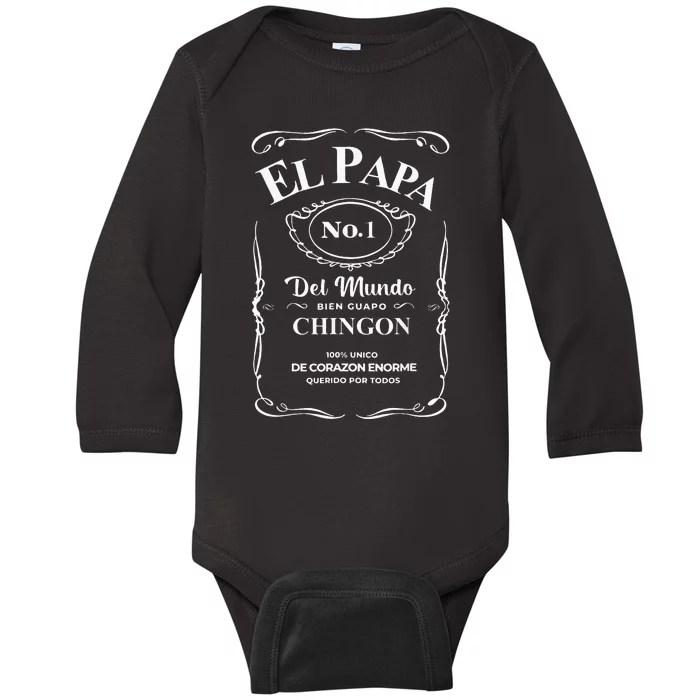 El Abuelo Mas Chingon Funny Mexican Flag Cool Grandpa Regalo Baby Long Sleeve Bodysuit