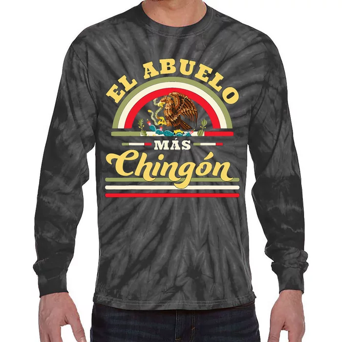 El Abuelo Mas Chingon Funny Mexican Flag Cool Grandpa Regalo Tie-Dye Long Sleeve Shirt