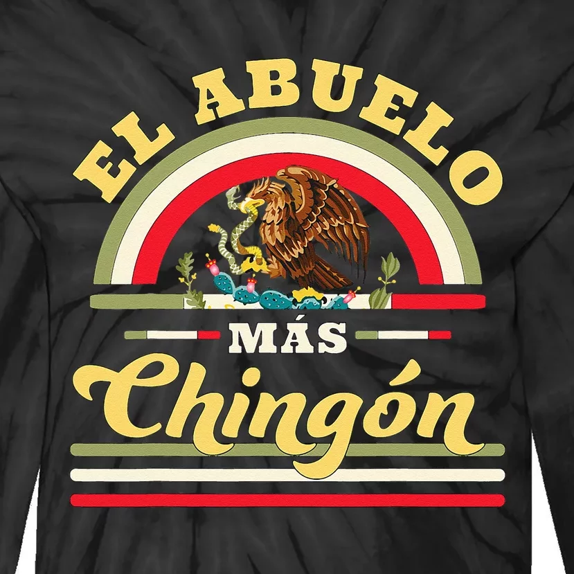 El Abuelo Mas Chingon Funny Mexican Flag Cool Grandpa Regalo Tie-Dye Long Sleeve Shirt