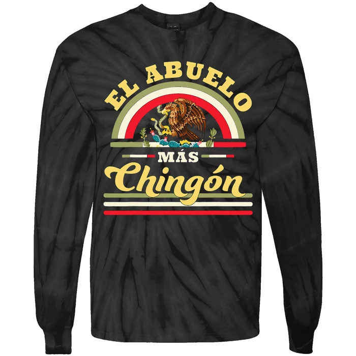 El Abuelo Mas Chingon Funny Mexican Flag Cool Grandpa Regalo Tie-Dye Long Sleeve Shirt