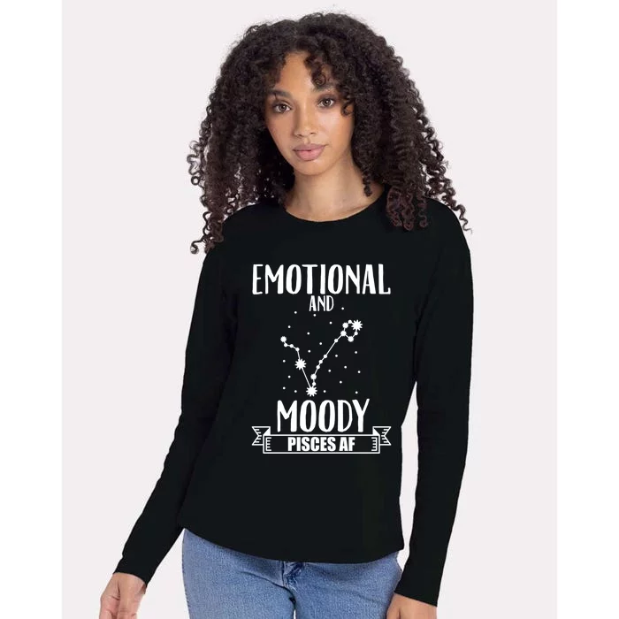 Emotional And Moody Pisces Af Proud Pisces Quote Great Gift Womens Cotton Relaxed Long Sleeve T-Shirt