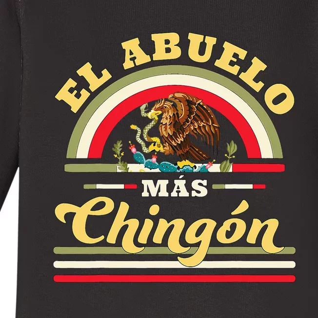 El Abuelo Mas Chingon Mexican Flag Cool Grandpa Baby Long Sleeve Bodysuit