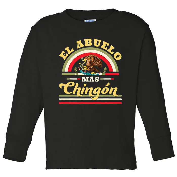 El Abuelo Mas Chingon Mexican Flag Cool Grandpa Toddler Long Sleeve Shirt