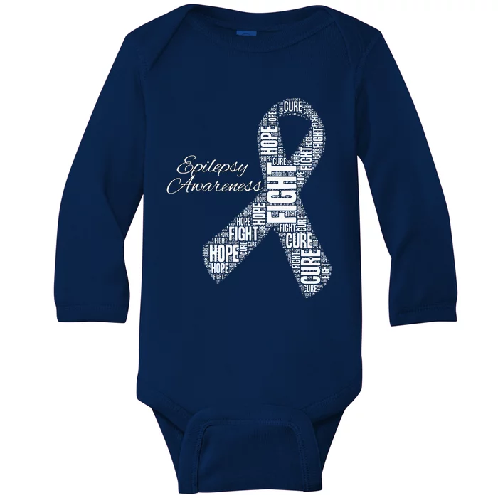 Epilepsy Awareness November Month Fight Cure Hope Baby Long Sleeve Bodysuit