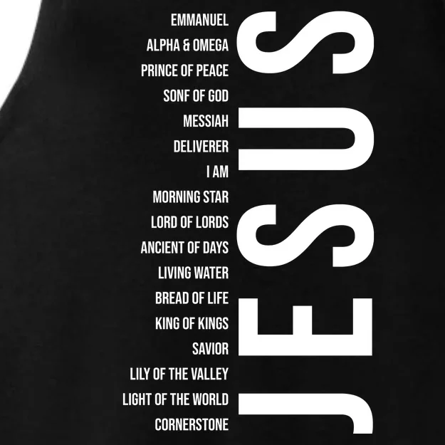 Emmanuel Alpha Omega Prince Of Peace Son Of God Jesus Ladies Tri-Blend Wicking Tank