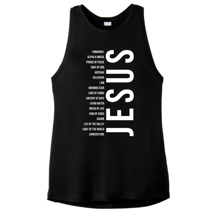 Emmanuel Alpha Omega Prince Of Peace Son Of God Jesus Ladies Tri-Blend Wicking Tank