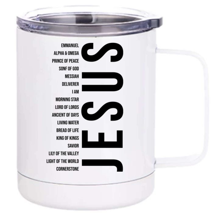 Emmanuel Alpha Omega Prince Of Peace Son Of God Jesus Front & Back 12oz Stainless Steel Tumbler Cup