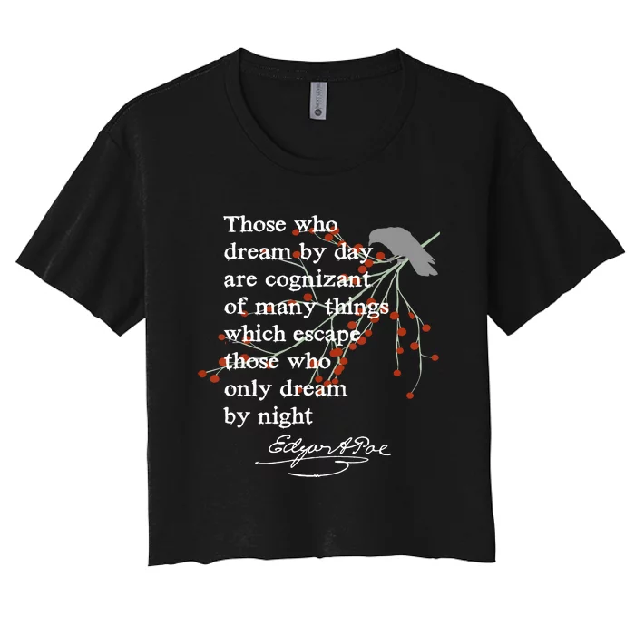 Edgar Allan Poe Writer Gift Poet English Teacher Women's Crop Top Tee