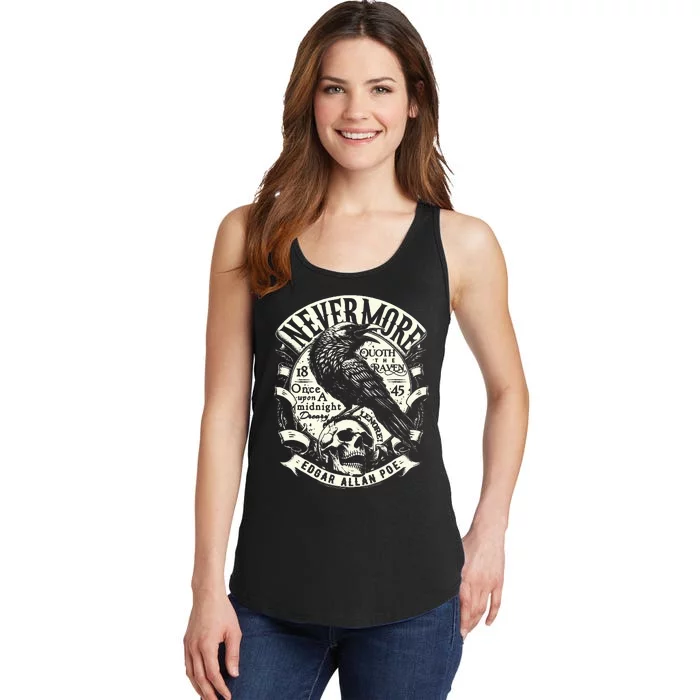 Edgar Allan Poe N.E.V.E.R.M.O.R.E Quoth The Raven Ladies Essential Tank