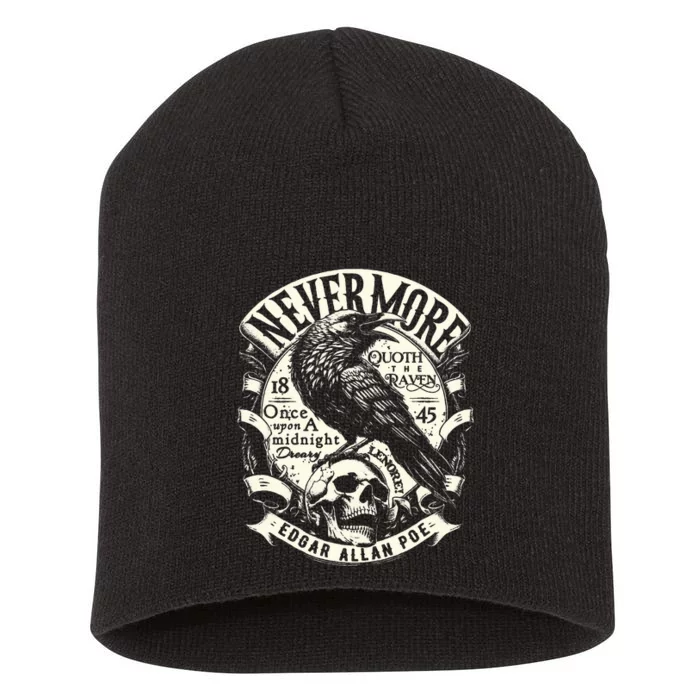 Edgar Allan Poe N.E.V.E.R.M.O.R.E Quoth The Raven Short Acrylic Beanie