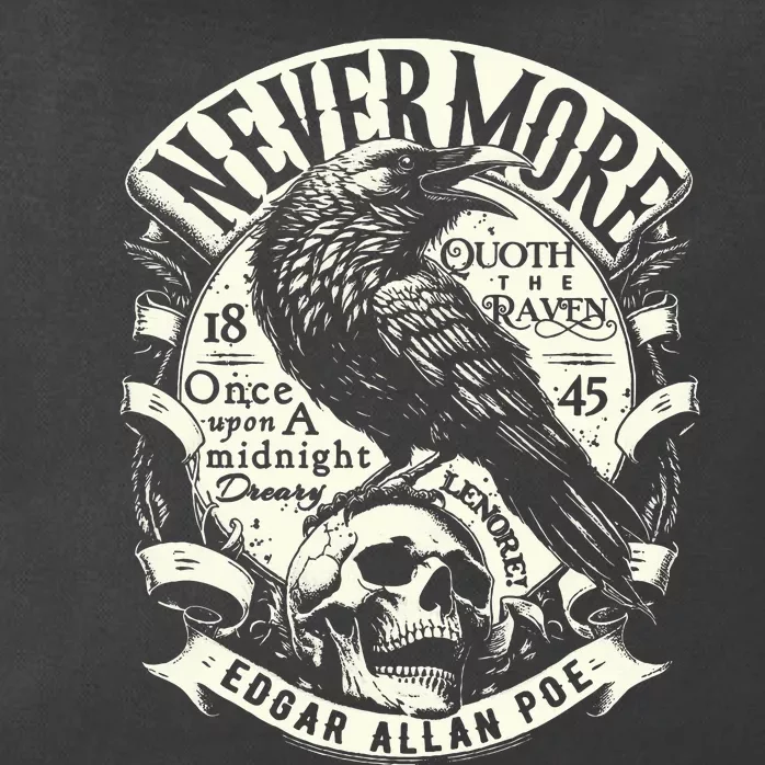 Edgar Allan Poe N.E.V.E.R.M.O.R.E Quoth The Raven Zip Tote Bag