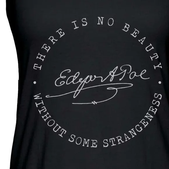 Edgar Allan Poe No Beauty Strangeness Quote Literary Ladies Essential Flowy Tank