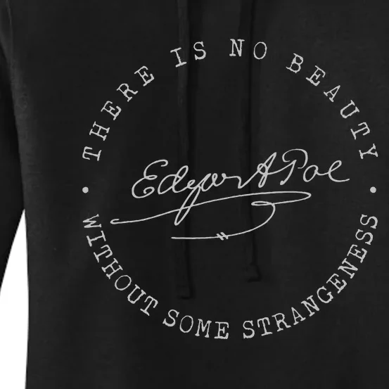 Edgar Allan Poe No Beauty Strangeness Quote Literary Women's Pullover Hoodie