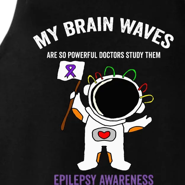 Epilepsy Awareness Purple Ribbon Spacethemed Epilepsy Ladies Tri-Blend Wicking Tank