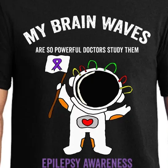 Epilepsy Awareness Purple Ribbon Spacethemed Epilepsy Pajama Set