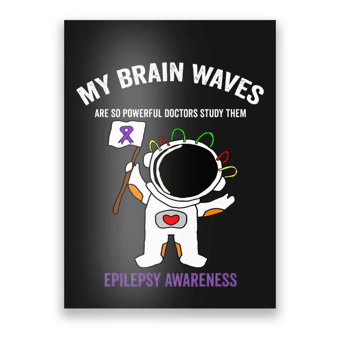 Epilepsy Awareness Purple Ribbon Spacethemed Epilepsy Poster