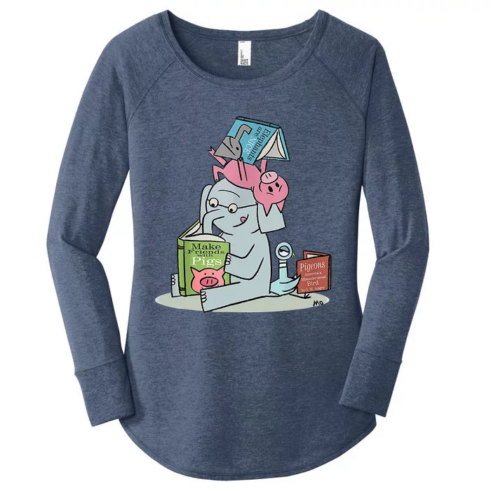 Elephant And Piggie Elephant And Piggie Women's Perfect Tri Tunic Long Sleeve Shirt