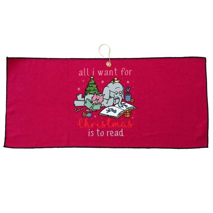 Elephant And Piggie All I Want For Christmas Is To Read Large Microfiber Waffle Golf Towel