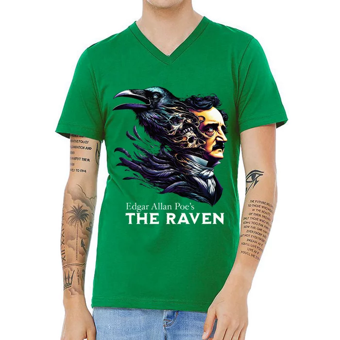 Edgar Allan Poes The Raven N.E.V.E.R.M.O.R.E V-Neck T-Shirt